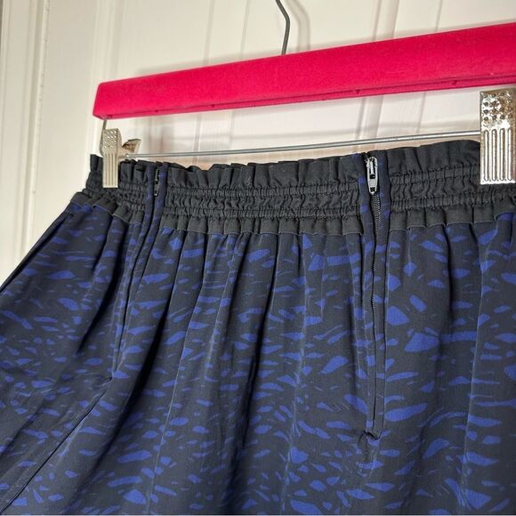 Isabel Marant Blue Black Geometric Pattern 100% Silk Mini Skirt Sz 36 / 4 Grunge - Picture 6 of 10